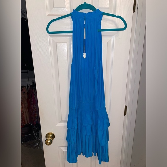 Ramy Brook Vibrant Blue Ruffled Mini Dress - Picture 2 of 6